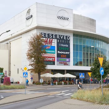 The popular Corso shopping center in the city of Swinoujscie on the Polish Baltic coast