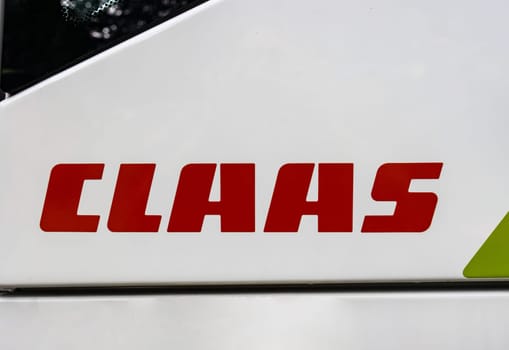 GERMANY - WETZLAR JULY 08: CLAAS Logo in detail on a CLAAS Harvester. Claas is an agricultural machinery manufacturer founded in 1913, based in Germany