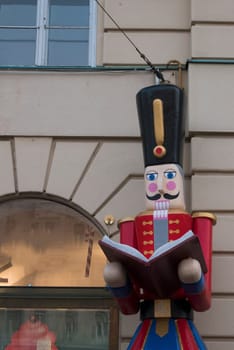Large nutcracker on a street