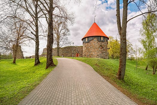 Livonian Order castle (Schloss Marienburg) ruins in Aluksne