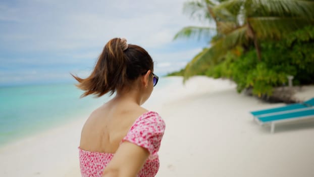 Fun Beach Summer Travel. Couple Sea Relaxation