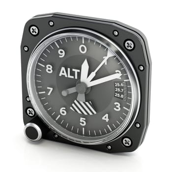 Altimeter isolated on white background. 3D illustration.