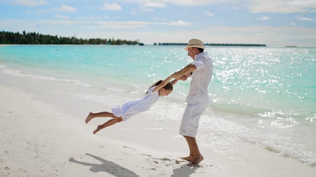 Fun Family Beach Vacation Together. Summer Activity
