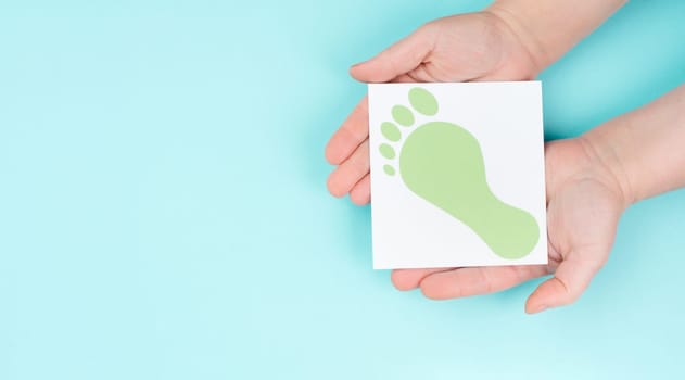 Green co2 footprint, carbon emission, climate change and global warming concept, eco friendly lifestyle