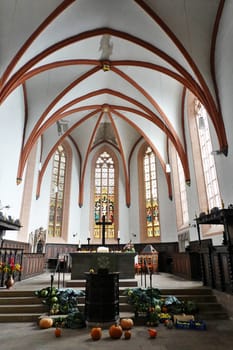 Innenansicht der evangelischen Liebfrauenkirche, Hessen, Deutschland, Grebenstein