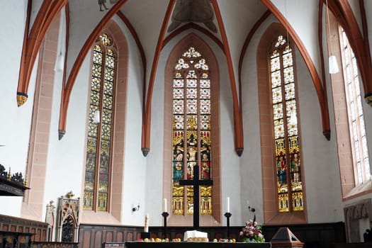 Innenansicht der evangelischen Liebfrauenkirche, Hessen, Deutschland, Grebenstein