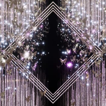 3D illustration Background for advertising and wallpaper in art deco and fashion party scene. 3D rendering in decorative concept.