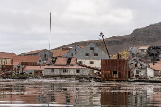 Leith Harbour - old, abandoned and largest of all seven whaling stations on South Georgia - whaling base in Leith Harbour on the north coast of South Georgia. Leith Harbour was a whaling base in Leith Harbour on the north coast of South Georgia, built and operated by Christian Salvesen & Company, Edinburgh. The base was in use from 1909 to 1965 and was the largest of seven whaling stations on South Georgia. It was located in Stromness Bay near its entrance on the shore of a glacial creek. William Storm Harrison was prominently involved in the foundation.