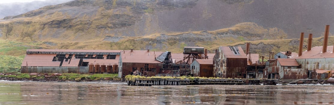 Leith Harbour - old, abandoned and largest of all seven whaling stations on South Georgia - whaling base in Leith Harbour on the north coast of South Georgia. Leith Harbour was a whaling base in Leith Harbour on the north coast of South Georgia, built and operated by Christian Salvesen & Company, Edinburgh. The base was in use from 1909 to 1965 and was the largest of seven whaling stations on South Georgia. It was located in Stromness Bay near its entrance on the shore of a glacial creek. William Storm Harrison was prominently involved in the foundation.