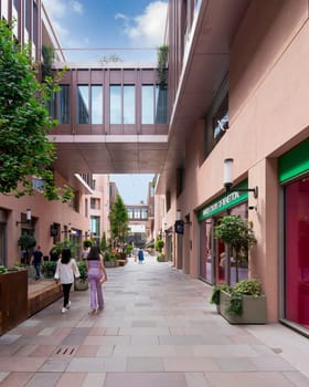 Istanbul, Turkey - August 31, 2022: Internal passage at Galataport, a mixed use development located along shore of Bosphorus strait, in Karakoy district