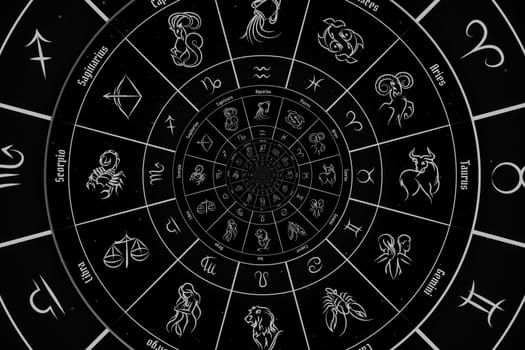 Abstract old conceptual background on mysticism, astrology, fantasy - black