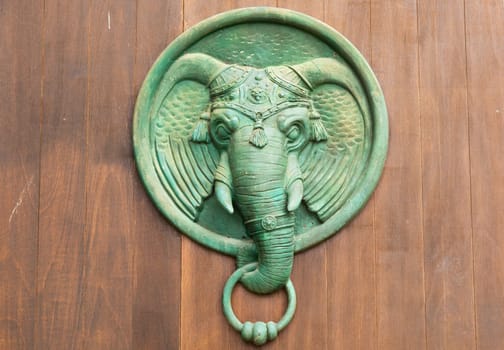 Elephant head knoker. Concept of adventure, mystery, fantasy