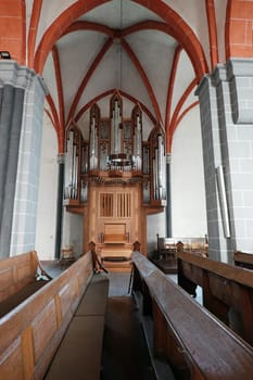 Innenansicht der evangelische Altstädter Kirche aus dem 12. Jahrhundet, Hessen, Deutschland, Hofgeismar