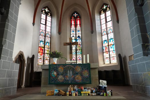 Innenansicht der evangelische Altstädter Kirche aus dem 12. Jahrhundet, Hessen, Deutschland, Hofgeismar