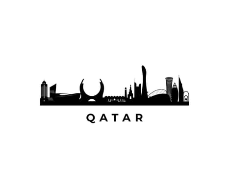 Vector Qatar skyline. Travel Qatar famous landmarks. Business and tourism concept for presentation, banner, web site.