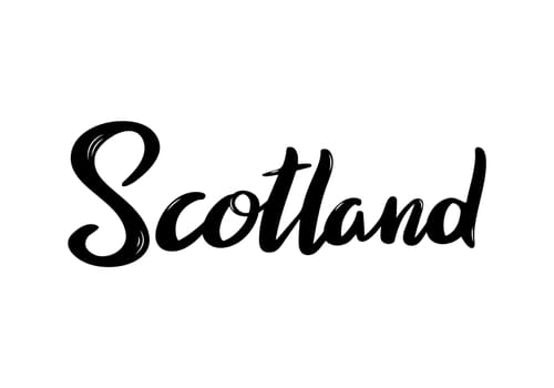 Scotland Lettering. Handwritten country name. Vector design template.