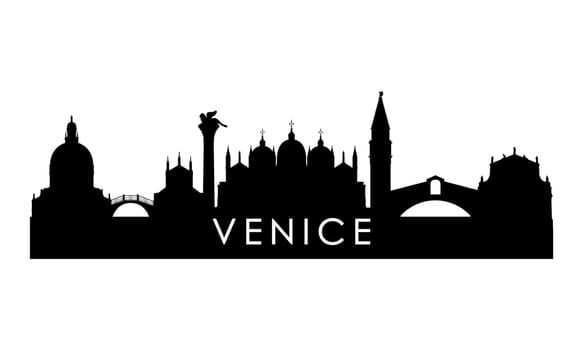 Venice skyline silhouette. Black Venice city design isolated on white background.