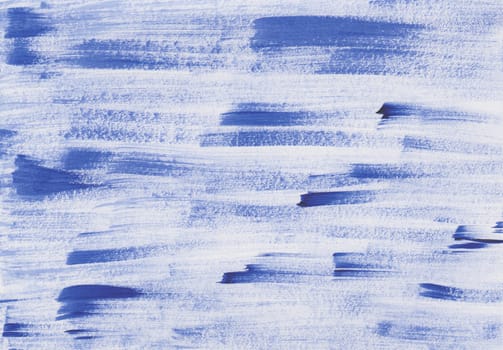Uneven brush strokes with acrylic paint in blue