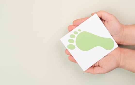 Green co2 footprint, carbon emission, climate change and global warming concept, eco friendly lifestyle