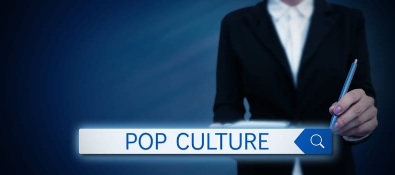 Handwriting text Pop Culture, Business showcase describes the lifestyle and tastes of the majority of mostly younger people