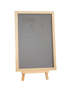 Empty gray felt Board in a wooden frame. SPACE FOR TEXT