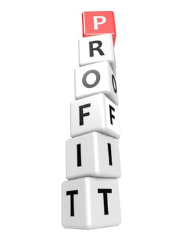 Buzzword profit concept image with hi-res rendered artwork that could be used for any graphic design.