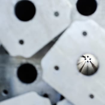 Aluminum pipe on construction site