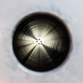Cavity of a rod made of aluminium