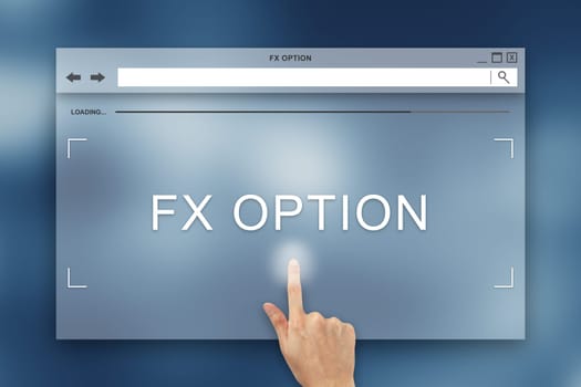 hand press on fx (foreign exchange) option button on webpage