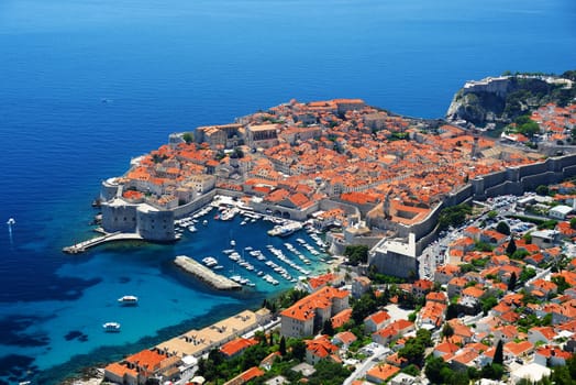 Aerial view of Dubrovnik, Croatia.