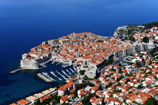 Aerial view of Dubrovnik, Croatia.