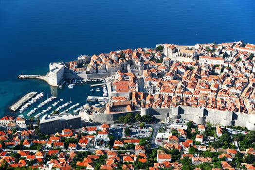 Aerial view of Dubrovnik, Croatia.