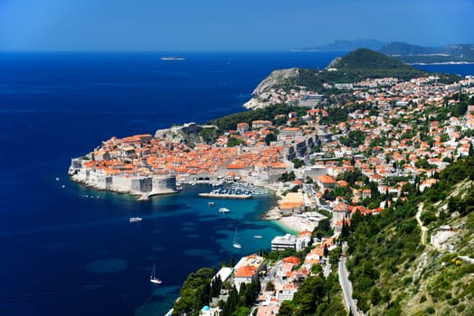 Aerial view of Dubrovnik, Croatia.