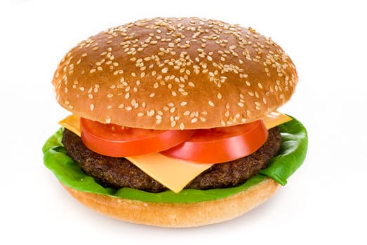 Beef burger isolated over white background