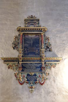 Innenansicht der evangelischen St. Blasius Kirche - Epitaph, Niedersachsen, Deutschland, Hannoversch Münden