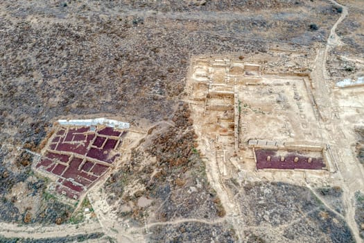 The Banales Iberian-Roman site corresponds to a city that has not been identified. It is located in the municipality of Uncastillo, Overhead view of Artisanal Domestic Area