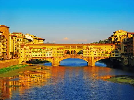 River Arno with Ponte Vecchio in Florence