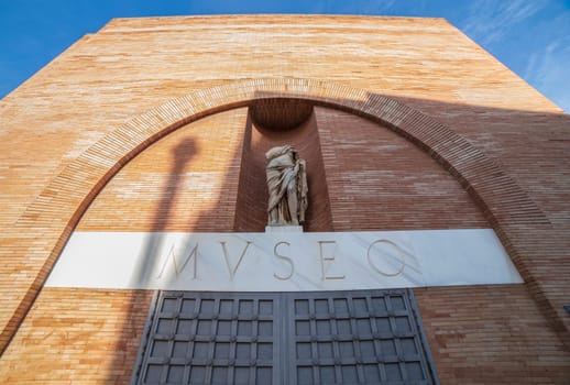 National Roman Art Museum entry, Merida, Spain. Wide angle view