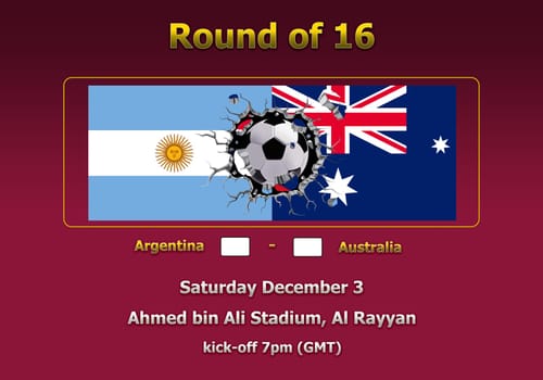 Concept 3d illustration round of 16 teams of World Cup Qatar 2022 championship.
