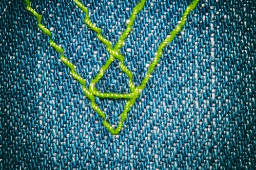 Blue jeans texture background and button and seam