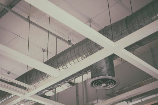 Air duct conditioning ceiling in the building