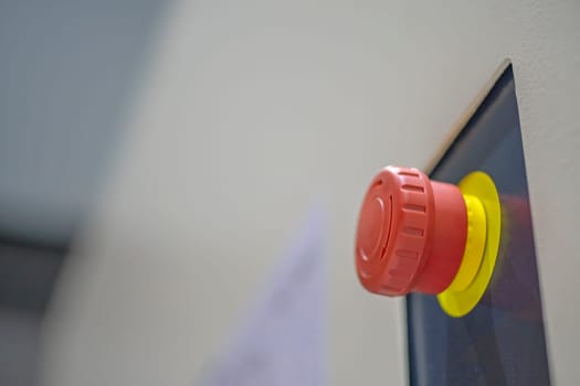 Emergency button stop red off safety control