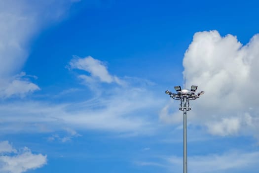 Light Post With Blue Sky Background and multi light