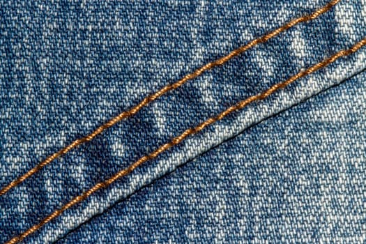 Blue jeans texture background and button and seam