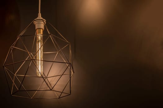Golden desk lamp light modern copper background