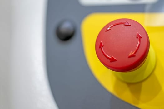 Emergency button stop red off safety control