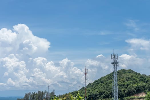 Signal tower or antennaand network mountain top