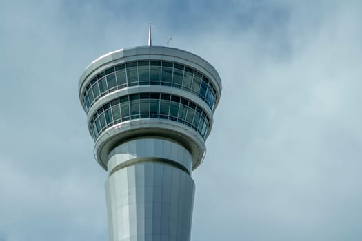 The airport control tower controller station radar