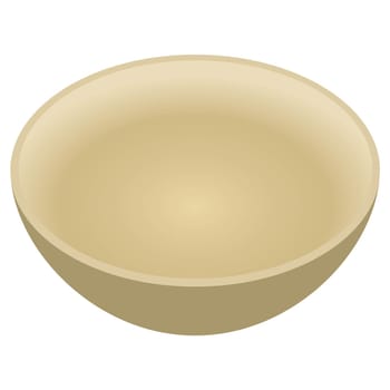 Deep brown cup made of bamboo on a white background. Ecology concept. isolated object. Vector image.