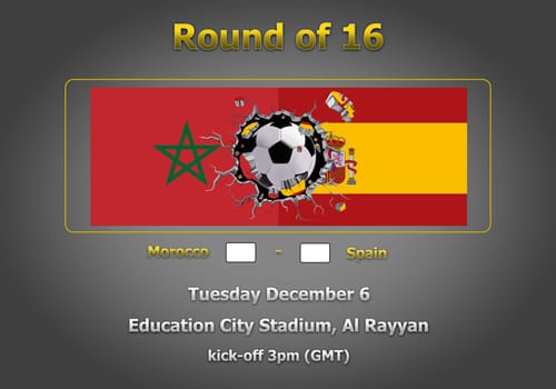 Concept 3d illustration round of 16 teams of World Cup Qatar 2022 championship.